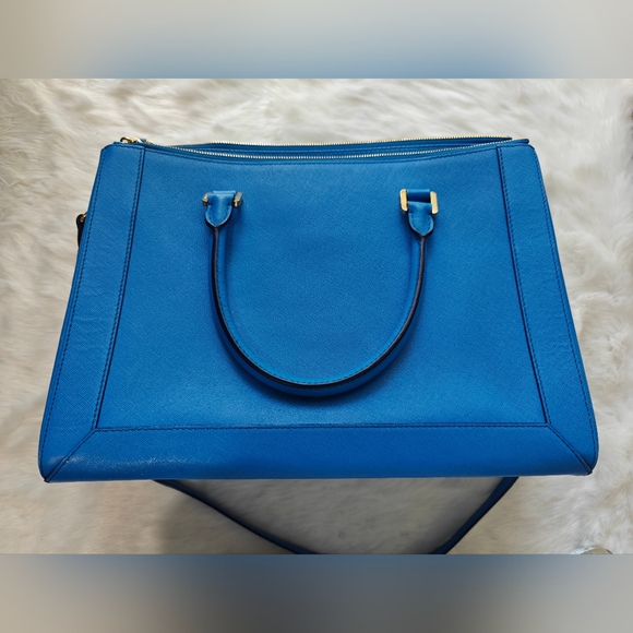 MCM Handbag Shoulder Bag Blue Leather - Picture 2 of 8